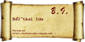 Bátkai Ida névjegykártya